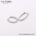 Mode de bijoux E-583 Xuping Couleur Rhodium Acier inoxydable Boucles d&#39;oreilles populaires populaires Hoop